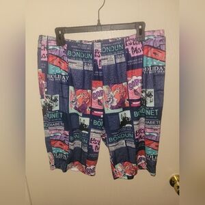 Shein 3xl Graphic Comic Book Print Multicolor Biker Shorts